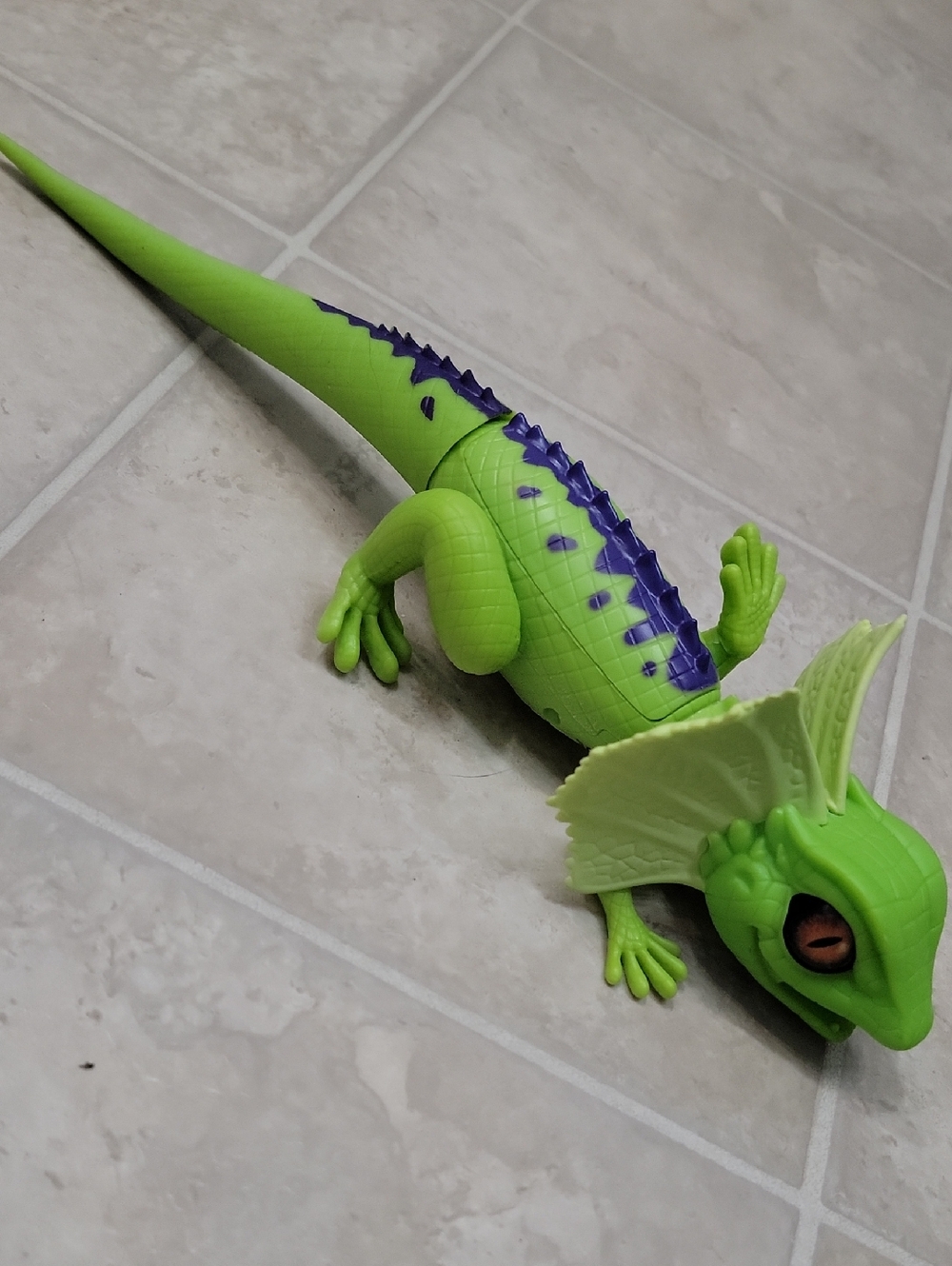 Green and Purple Frilled Lizard Reptile Toy